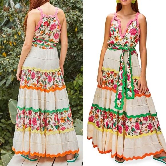 FARM Rio Dresses & Skirts - FARM RIO Toucans Garden Belted Maxi Dress